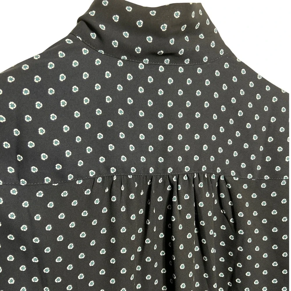 J. Crew‎ Foulard Drapey Tie Neck Top Blue Women's size XS EUC
